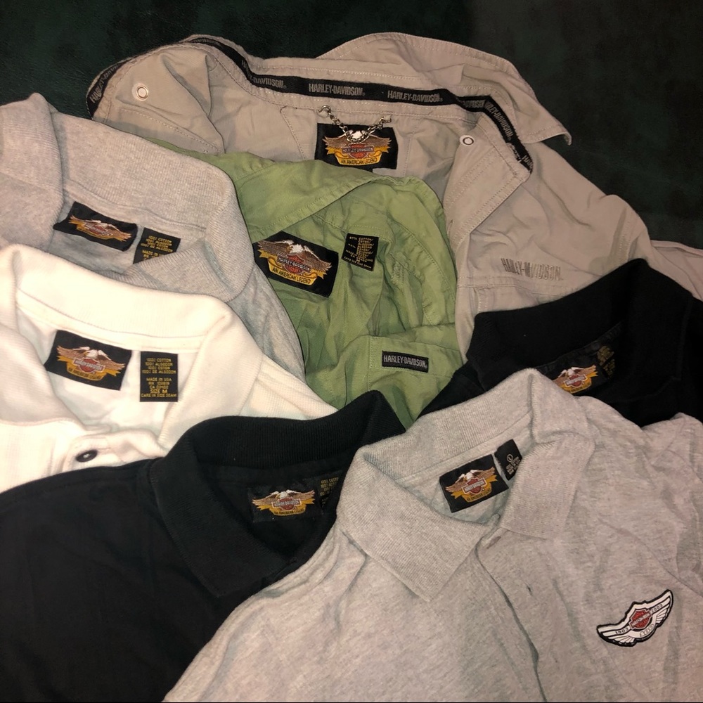 Lot of 7 Vintage Harley Davidson Shirts Retro